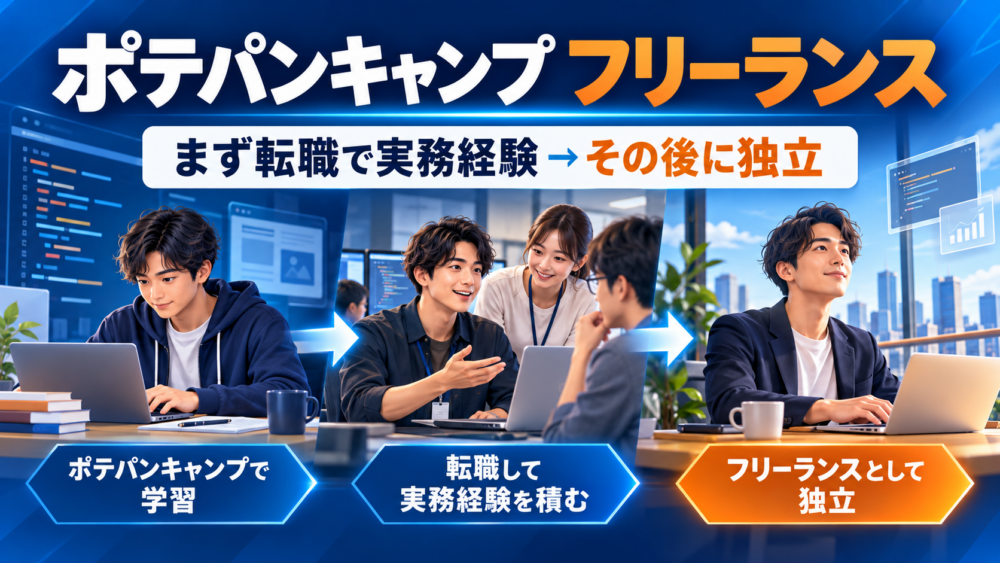 ポテパンキャンプから転職で実務経験を積みフリーランスとして独立する流れ